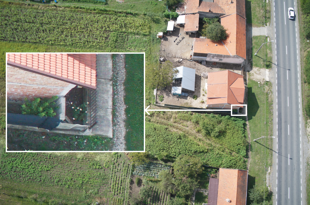 Visibility of a fence on an aerial picture from Atmos Marlyn drone